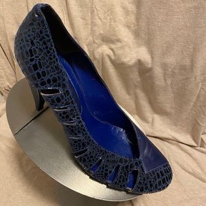 Blue snake skin pump